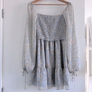 Dynamite long sleeved baby blue mini dress